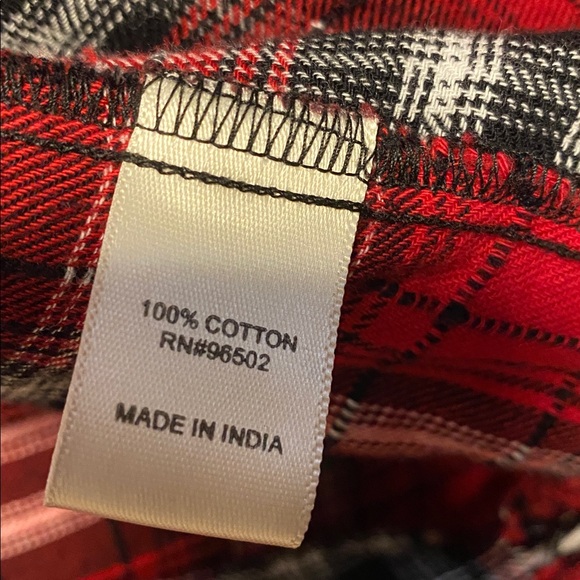 Krazy Kat Red & Black Plaid Women's Flannel Cardigan Medium EUC - Picture 7 of 7